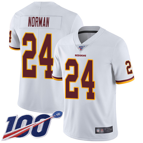 Washington Redskins Limited White Youth Josh Norman Road Jersey NFL Football #24 100th Season Vapor->youth nfl jersey->Youth Jersey